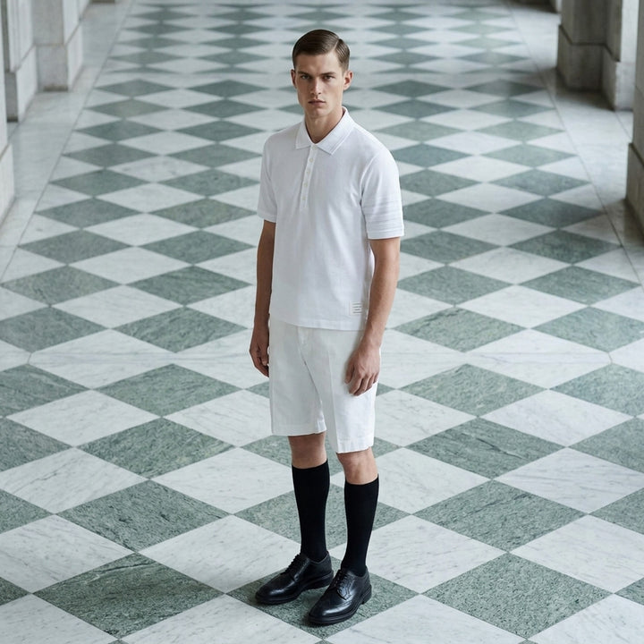 Short Sleeve Rib Cuff Polo | Thom Browne | Club21 - lifestyle