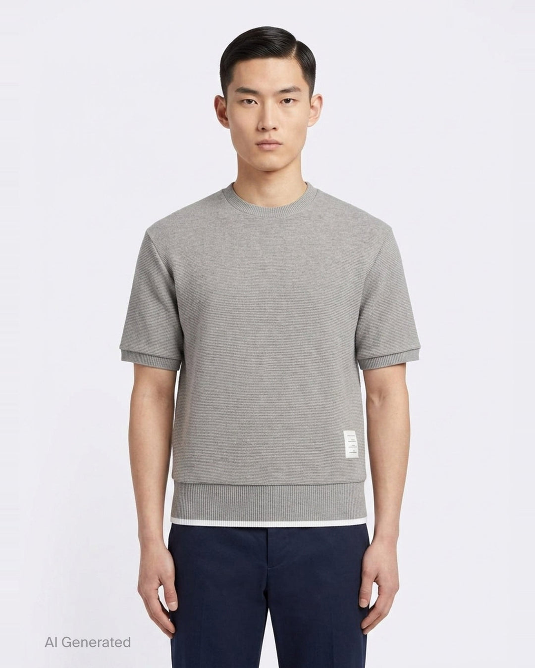 Short Sleeve Rib Cuff Tee | Thom Browne | Club21 - front