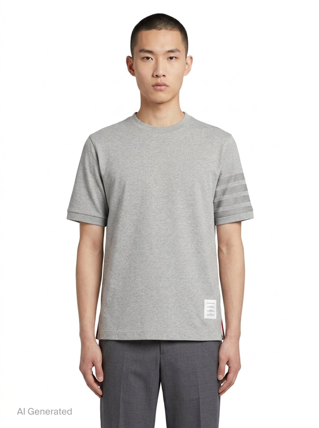 Short Sleeve Rib Cuff Tee | Thom Browne | Club21 - front