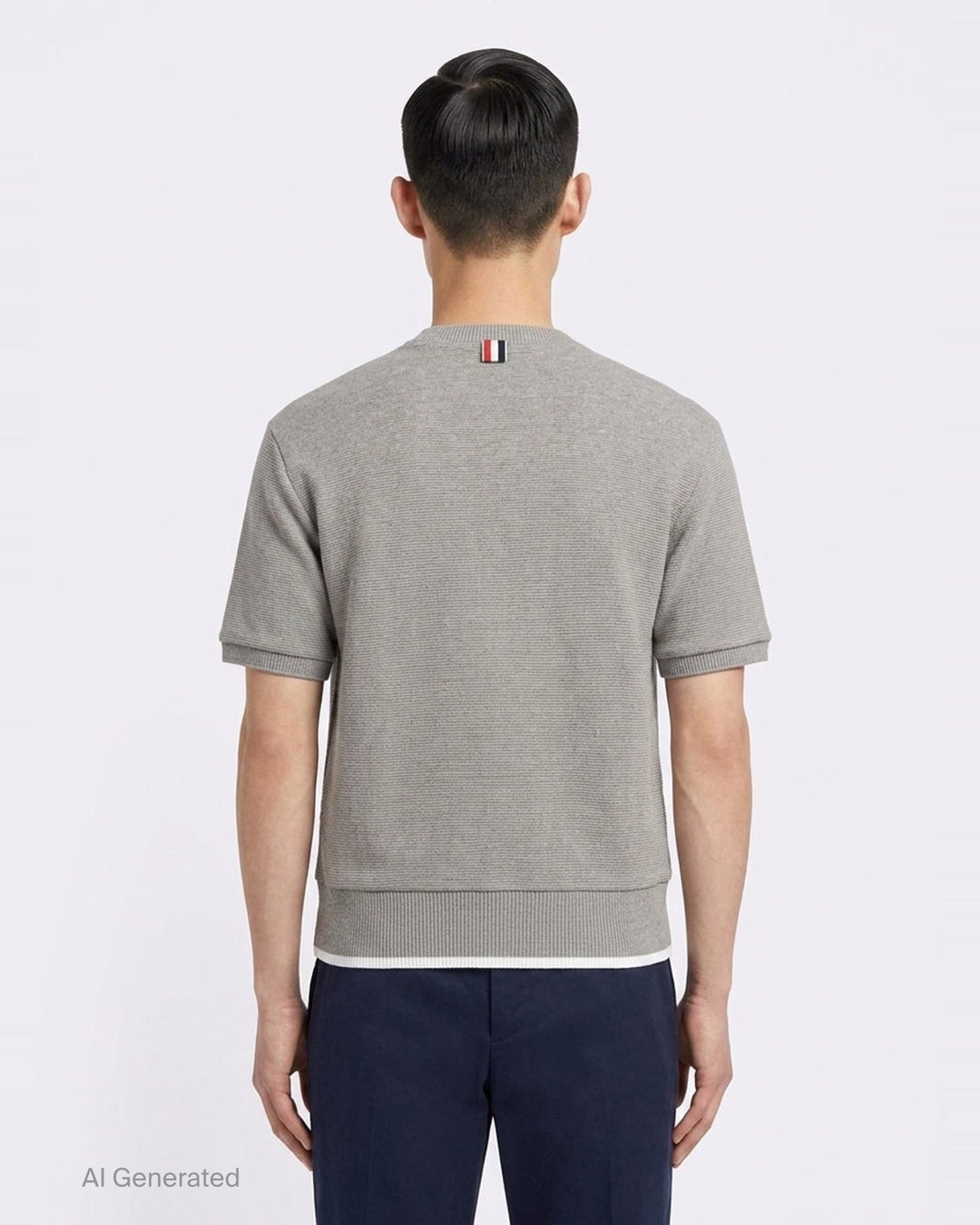 Short Sleeve Rib Cuff Tee | Thom Browne | Club21 - back