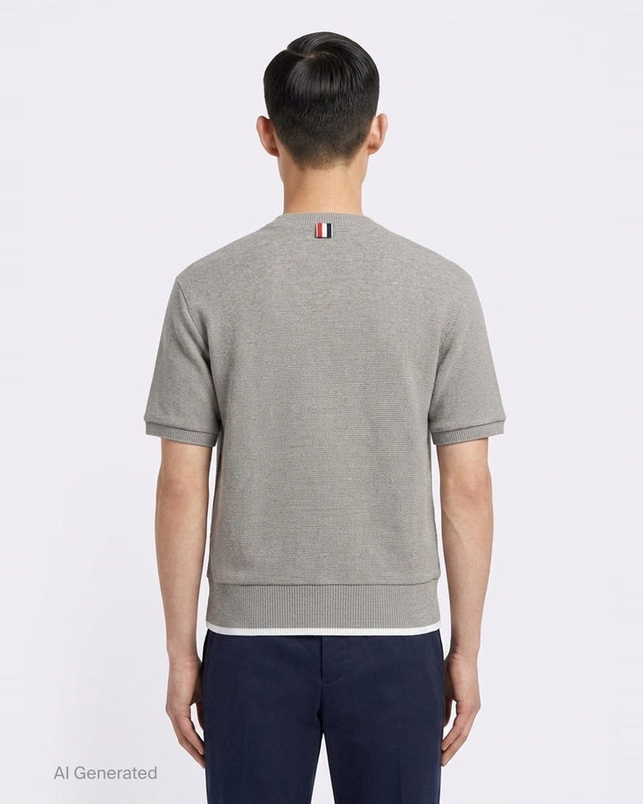 Short Sleeve Rib Cuff Tee | Thom Browne | Club21 - back