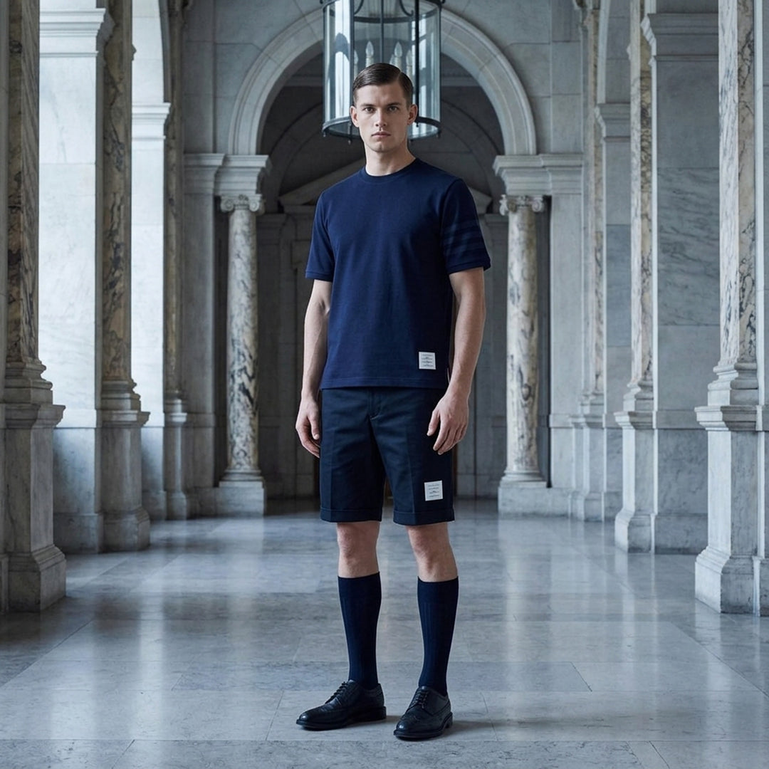 Short Sleeve Rib Cuff Tee | Thom Browne | Club21 - lifestyle