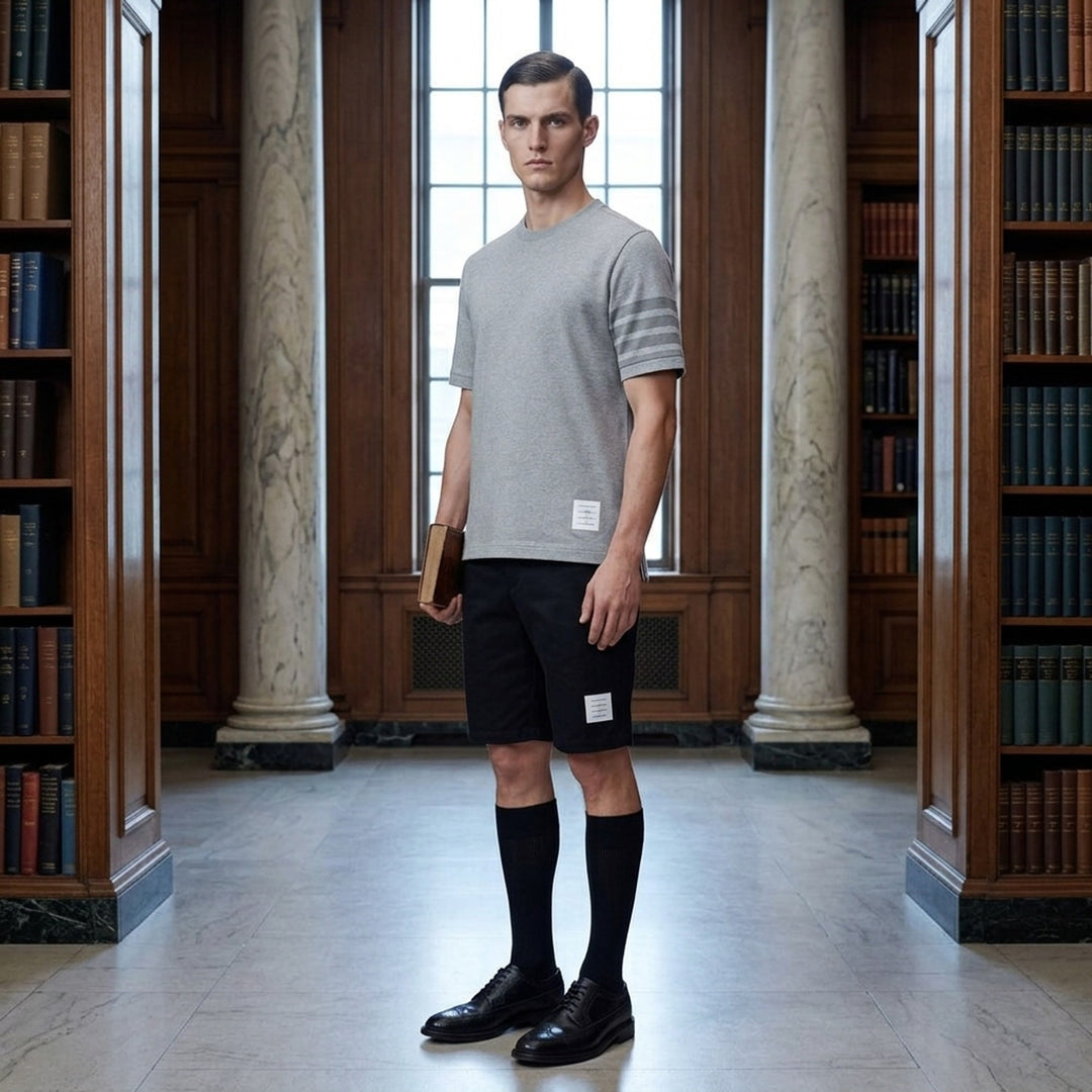 Short Sleeve Rib Cuff Tee | Thom Browne | Club21 - lifestyle