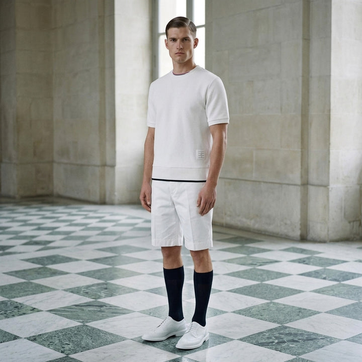 Short Sleeve Rib Cuff Tee | Thom Browne | Club21 - lifestyle