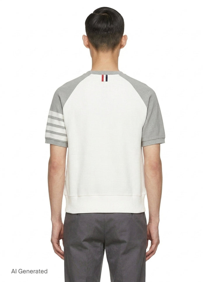 Short Sleeve Saddle Sweatshirt | Thom Browne | Club21 - back