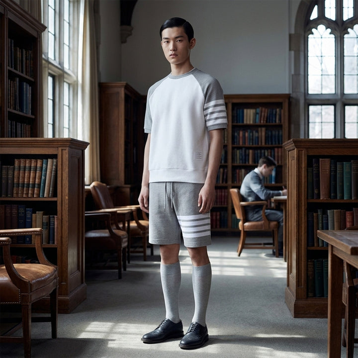 Short Sleeve Saddle Sweatshirt | Thom Browne | Club21 - lifestyle