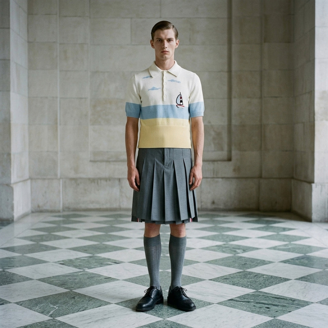Short Sleeve Sailboat Polo | Thom Browne | Club21 - lifestyle
