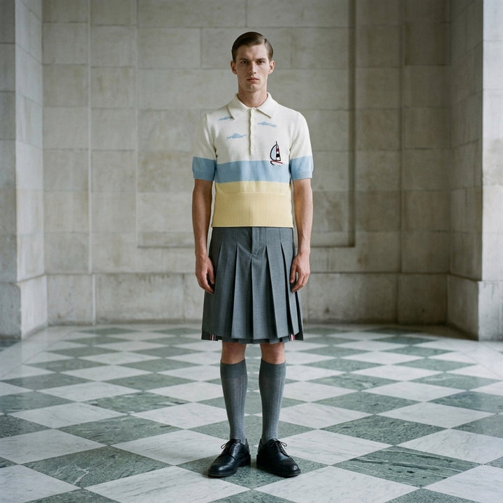 Short Sleeve Sailboat Polo | Thom Browne | Club21 - lifestyle