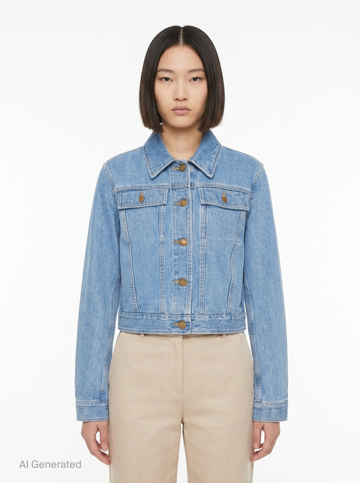 Shrunken Fit Denim Jacket | Thom Browne | Club21 - front