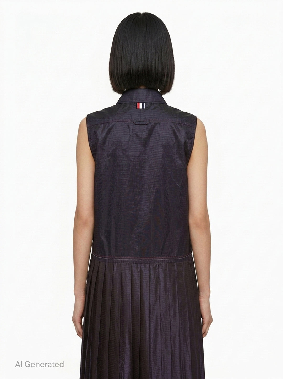 Sleeveless Pleated Bottom Shirtdress | Thom Browne | Club21 - back