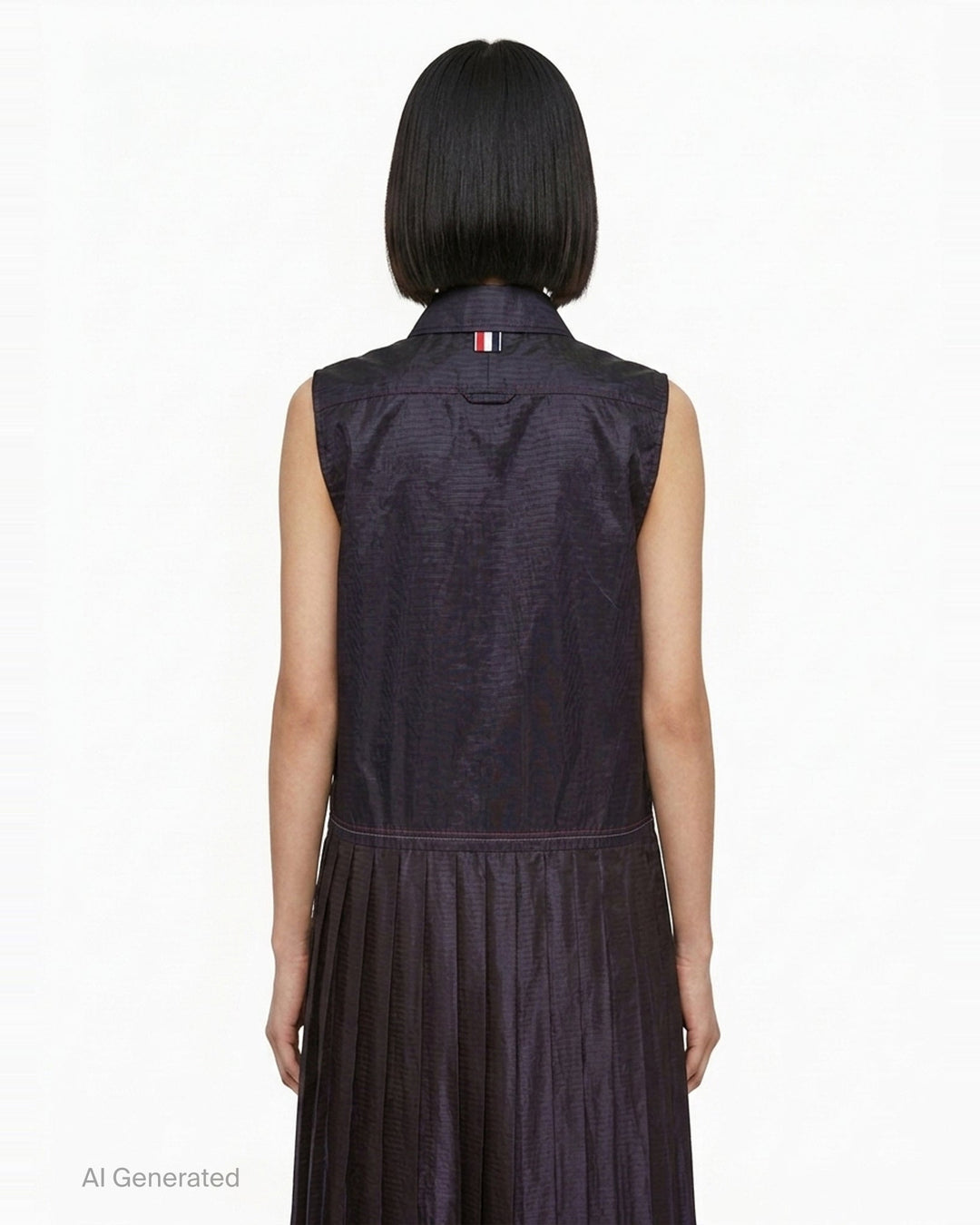 Sleeveless Pleated Bottom Shirtdress | Thom Browne | Club21 - back