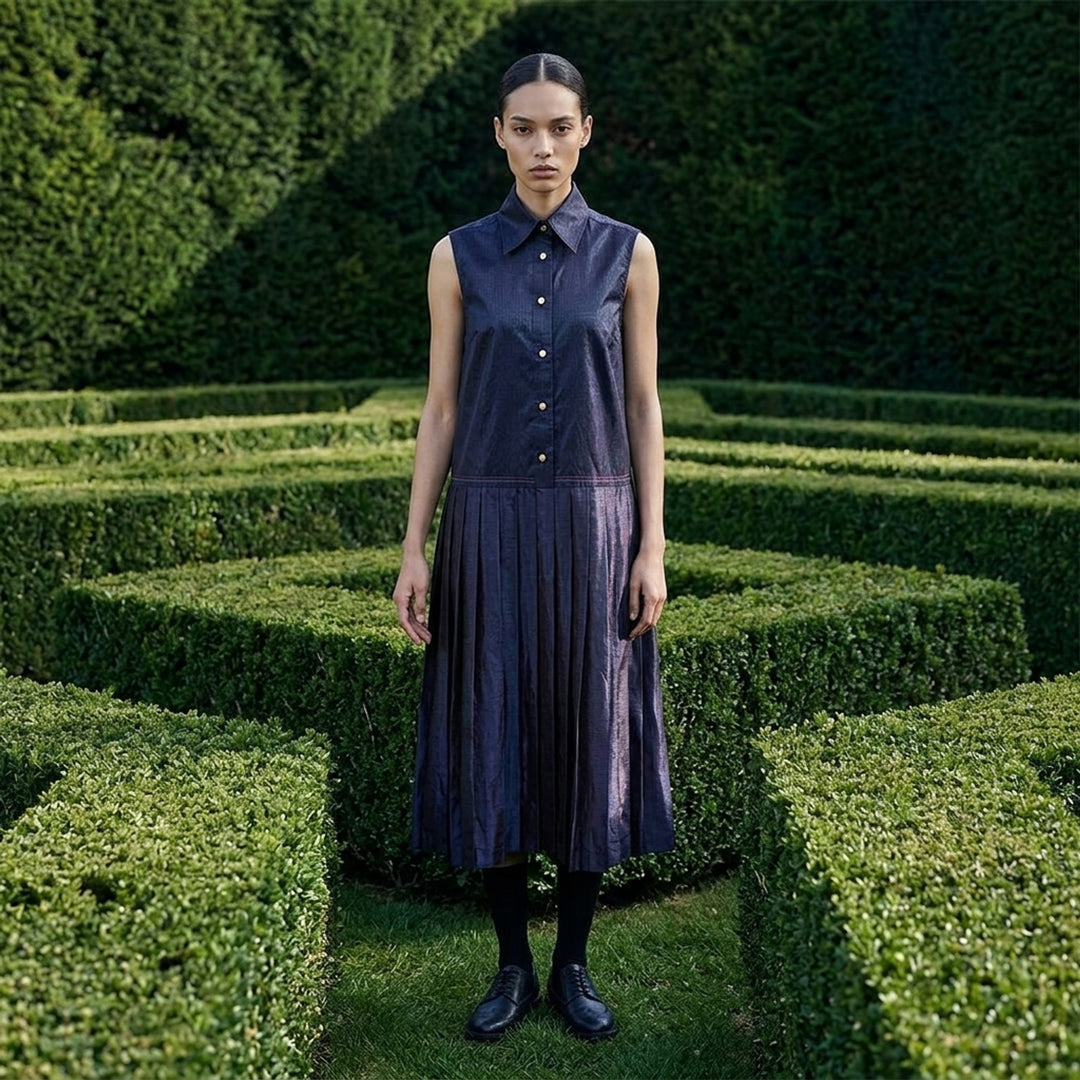 Sleeveless Pleated Bottom Shirtdress | Thom Browne | Club21 - lifestyle