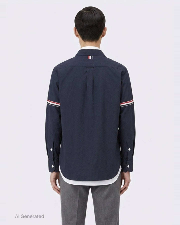 Snap Front Shirt Jacket | Thom Browne | Club21 - back
