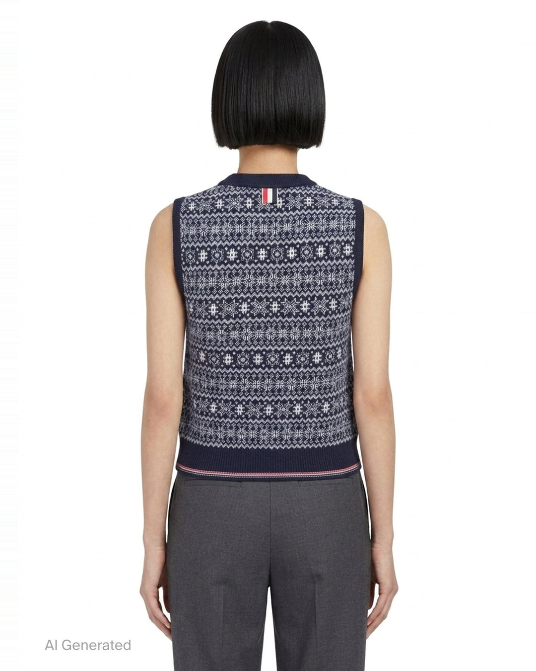 Snowflake Fair Isle Knit Vest | Thom Browne | Club21 - back