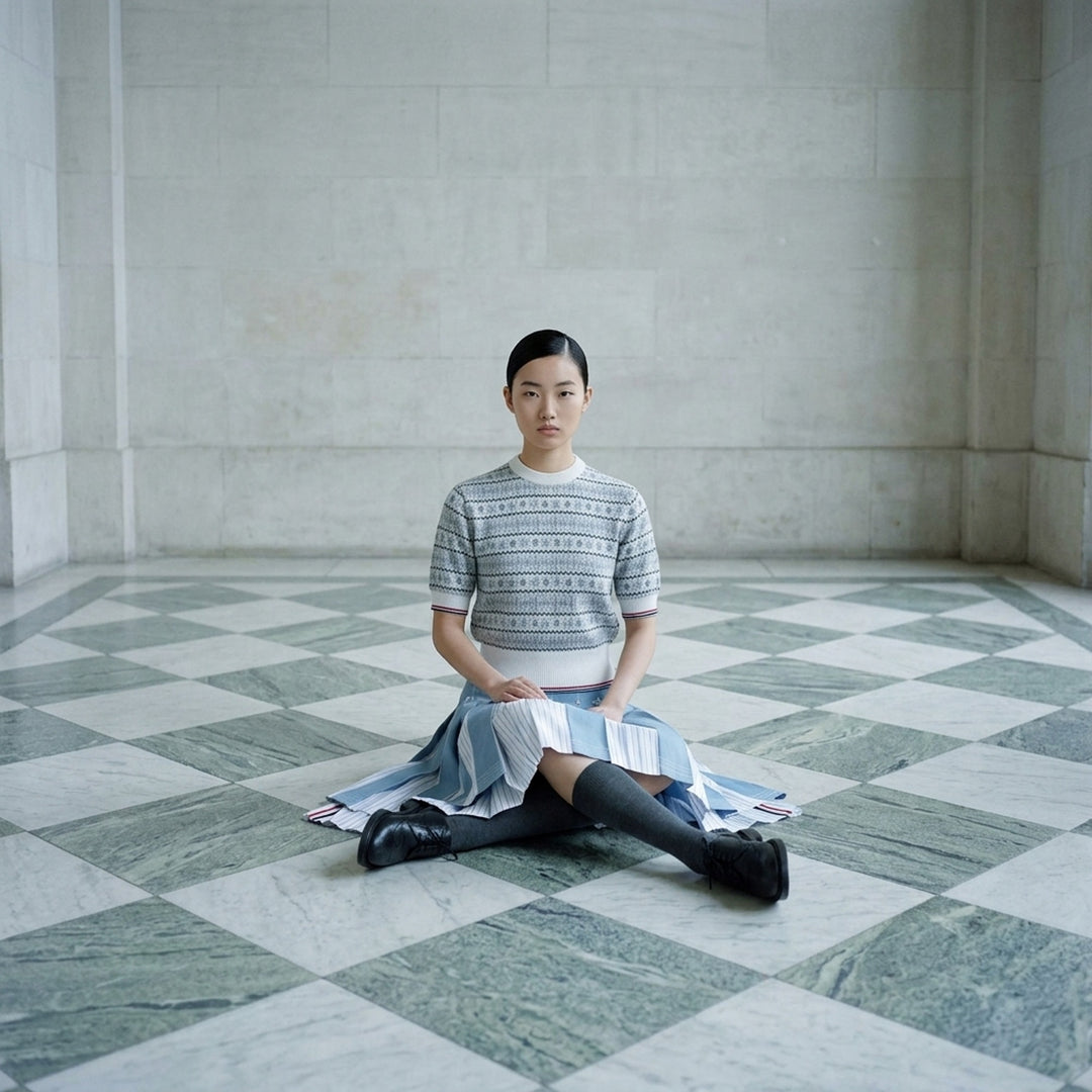 Snowflake Fair Isle Short Sleeve Knit Top | Thom Browne | Club21 - lifestyle