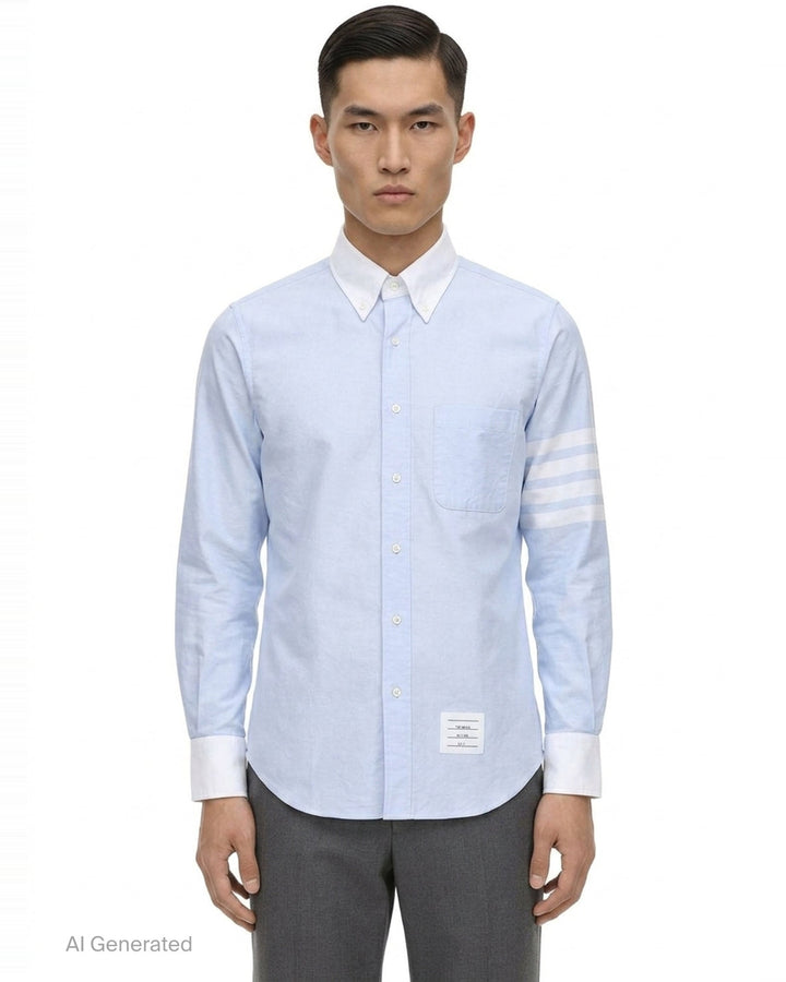 Straight Fit Long Sleeve Shirt | Thom Browne | Club21 - front