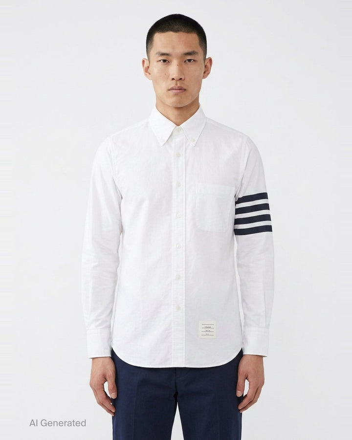 Straight Fit Long Sleeve Shirt | Thom Browne | Club21 - front