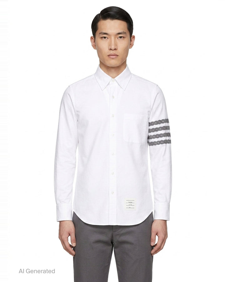 Straight Fit Long Sleeve Shirt | Thom Browne | Club21 - front
