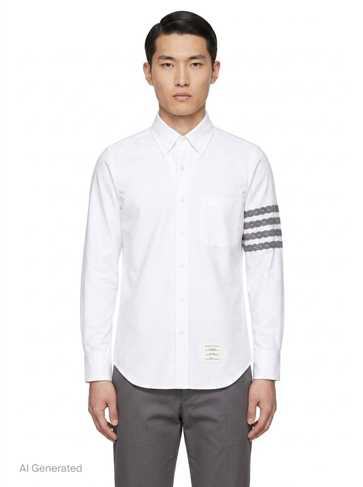 Straight Fit Long Sleeve Shirt | Thom Browne | Club21 - front