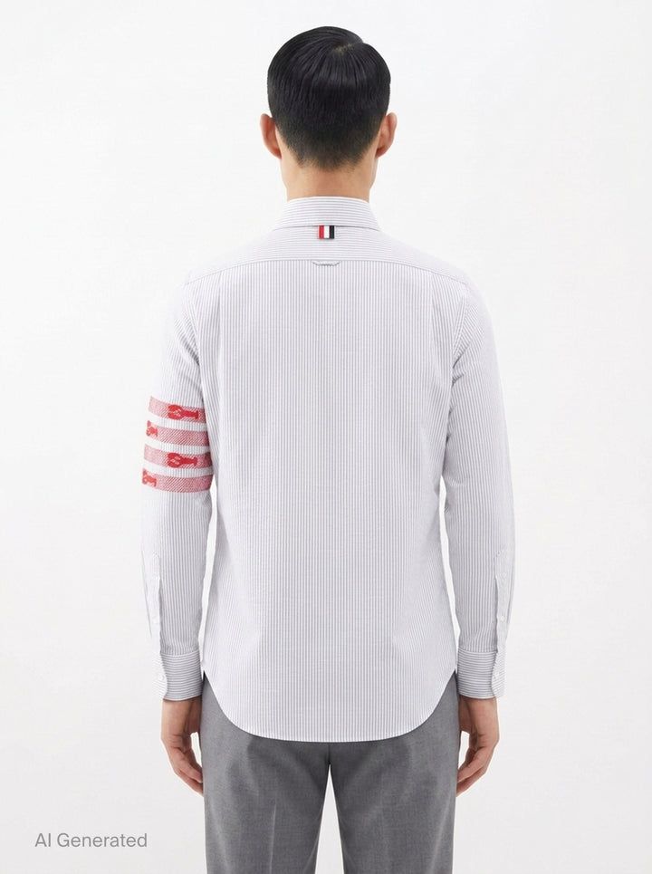 Straight Fit Long Sleeve Shirt | Thom Browne | Club21 - back