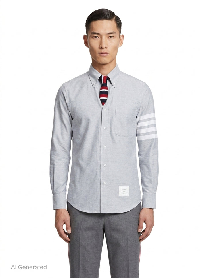 Straight Fit Long Sleeve Shirt | Thom Browne | Club21 - front