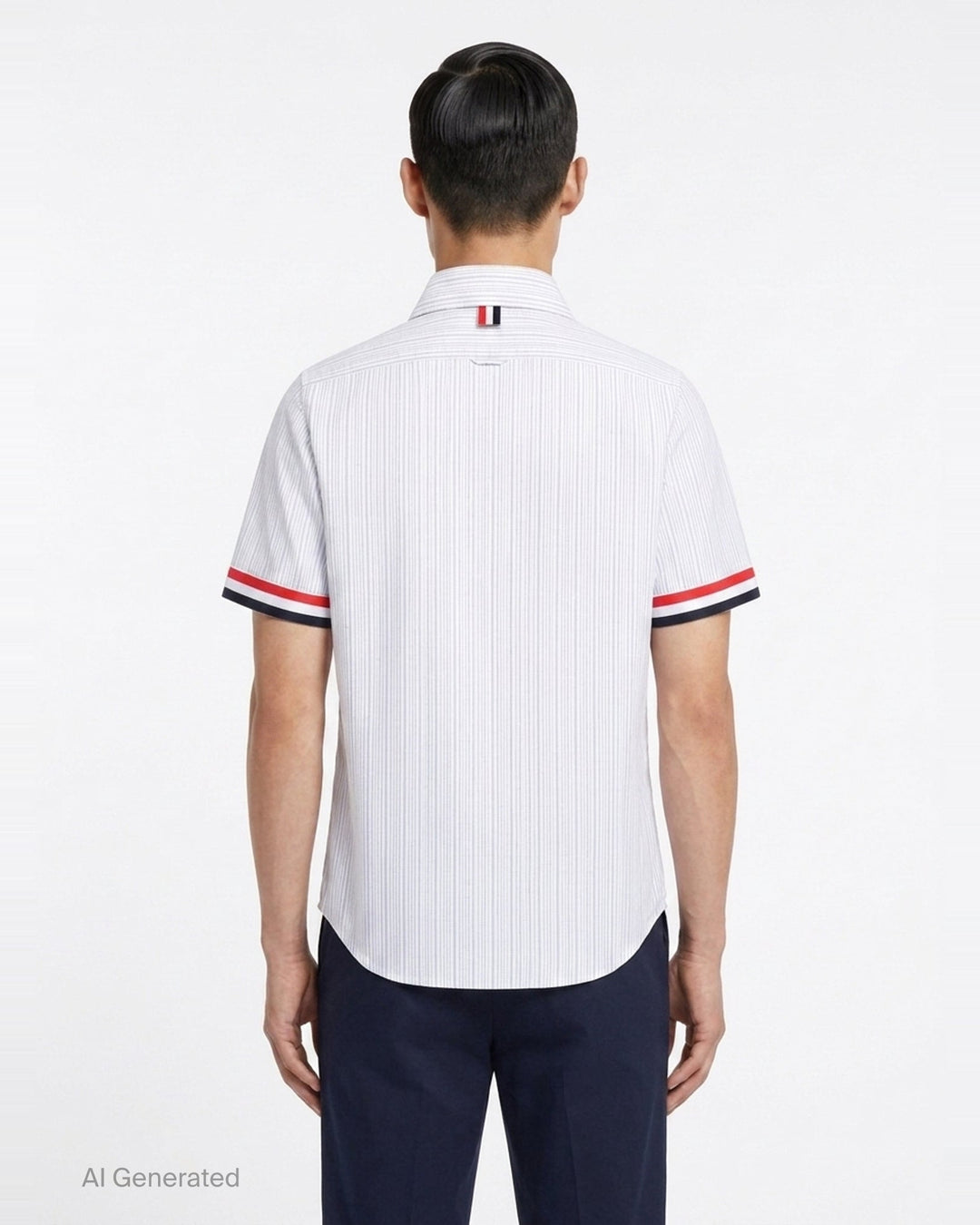 Straight Fit Short Sleeve Button Down Shirt | Thom Browne | Club21 - back