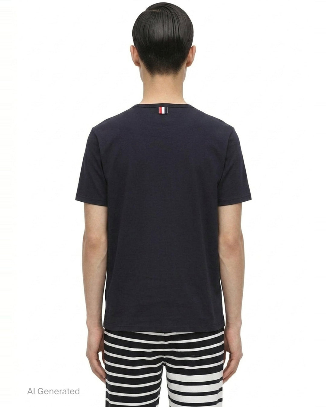 Stripe Detail Pocket Tee | Thom Browne | Club21 - back
