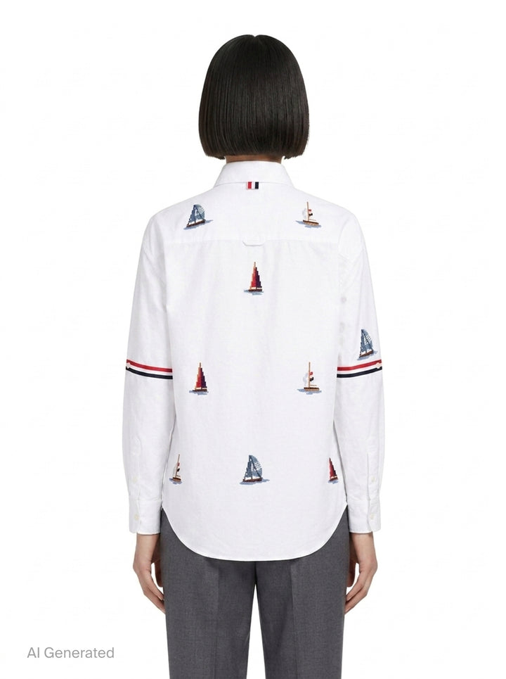 Supersized Point Collar Shirt | Thom Browne | Club21 - back
