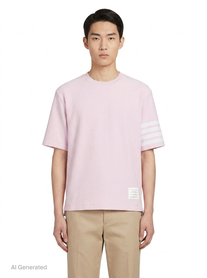 Textured Short Sleeve Tee | Thom Browne | Club21 - front