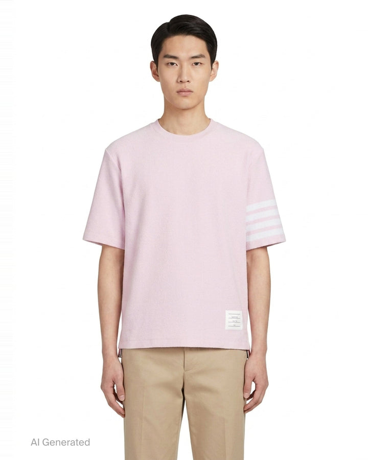 Textured Short Sleeve Tee | Thom Browne | Club21 - front