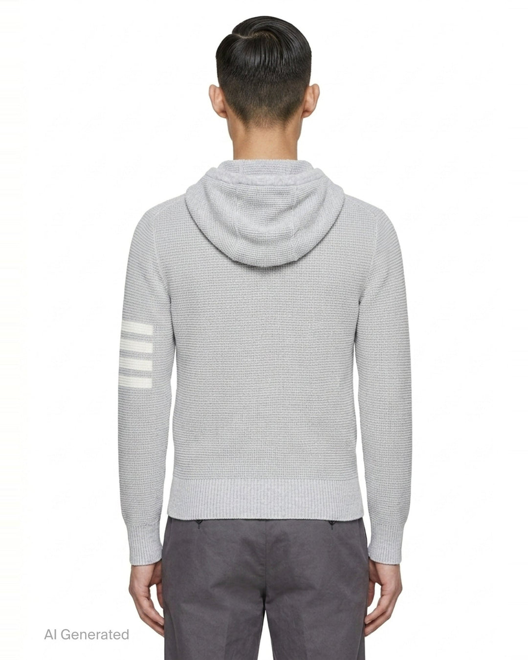 Textured Stitch Relaxed Fit Zip Hoodie | Thom Browne | Club21 - back