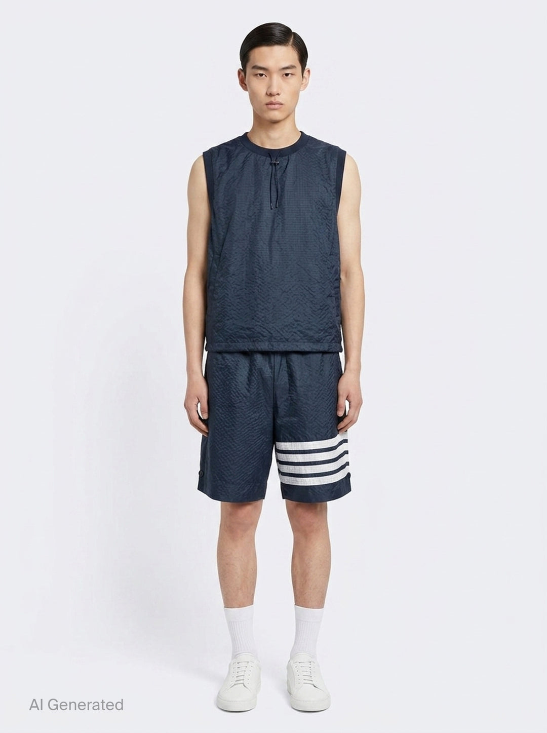 Ultralight Ripstop 4-Bar Mid Thigh Shorts | Thom Browne | Club21 - front