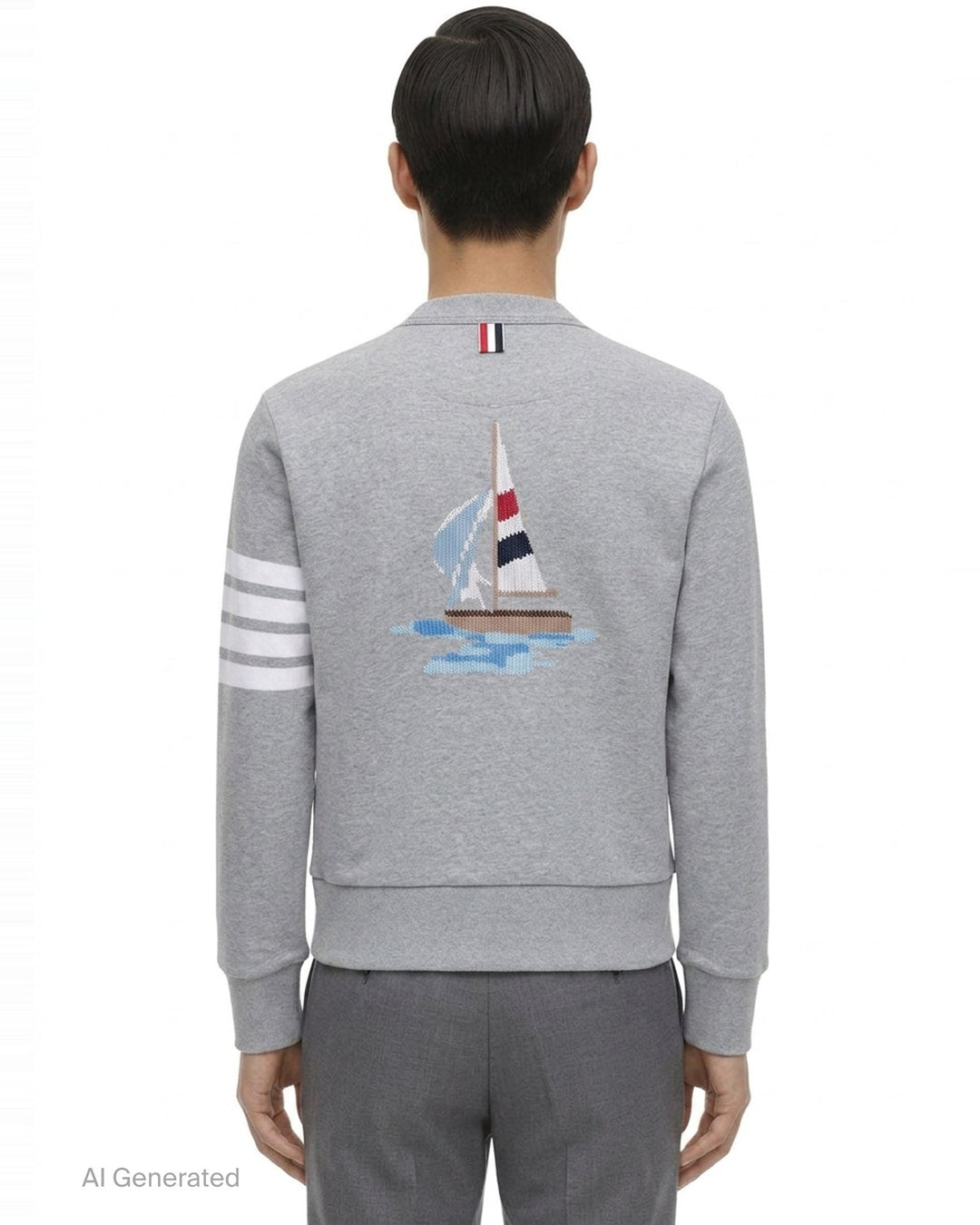 V-Neck 4-Bar Stripe Cardigan | Thom Browne | Club21 - back