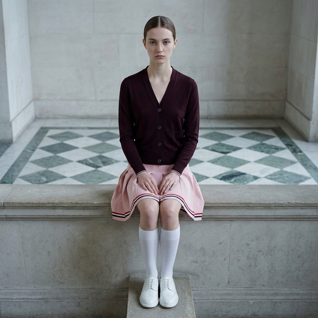 V-Neck Tipping Cardigan | Thom Browne | Club21 - lifestyle