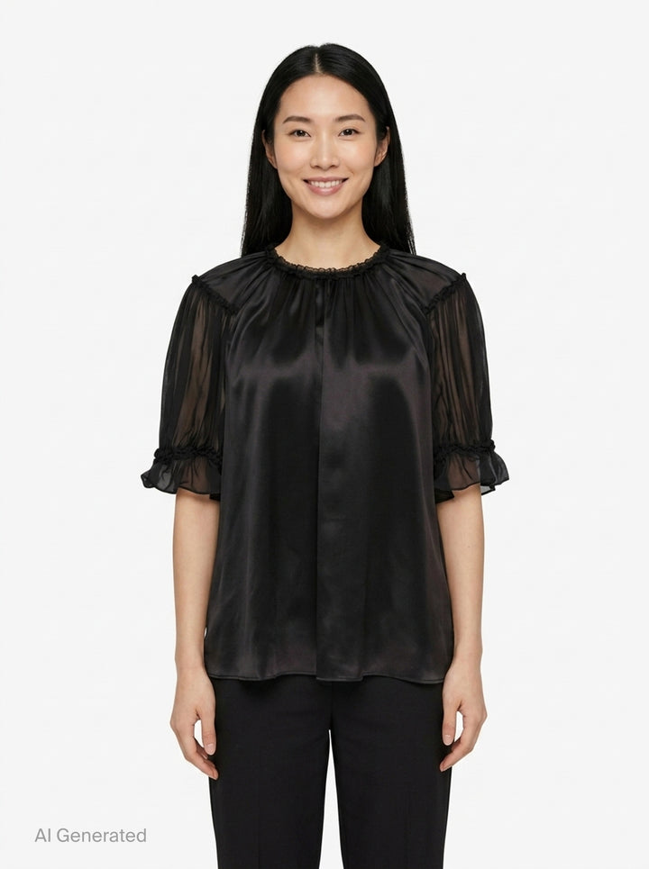 Alina Short Sleeve Silk Top | Ulla Johnson | Club21 - front