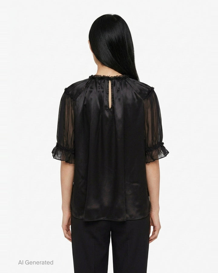 Alina Short Sleeve Silk Top | Ulla Johnson | Club21 - back