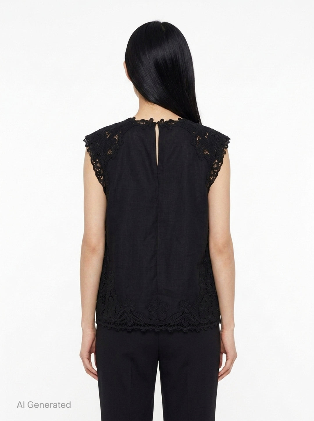 Amelie Lace Trim Linen Top | Ulla Johnson | Club21 - back