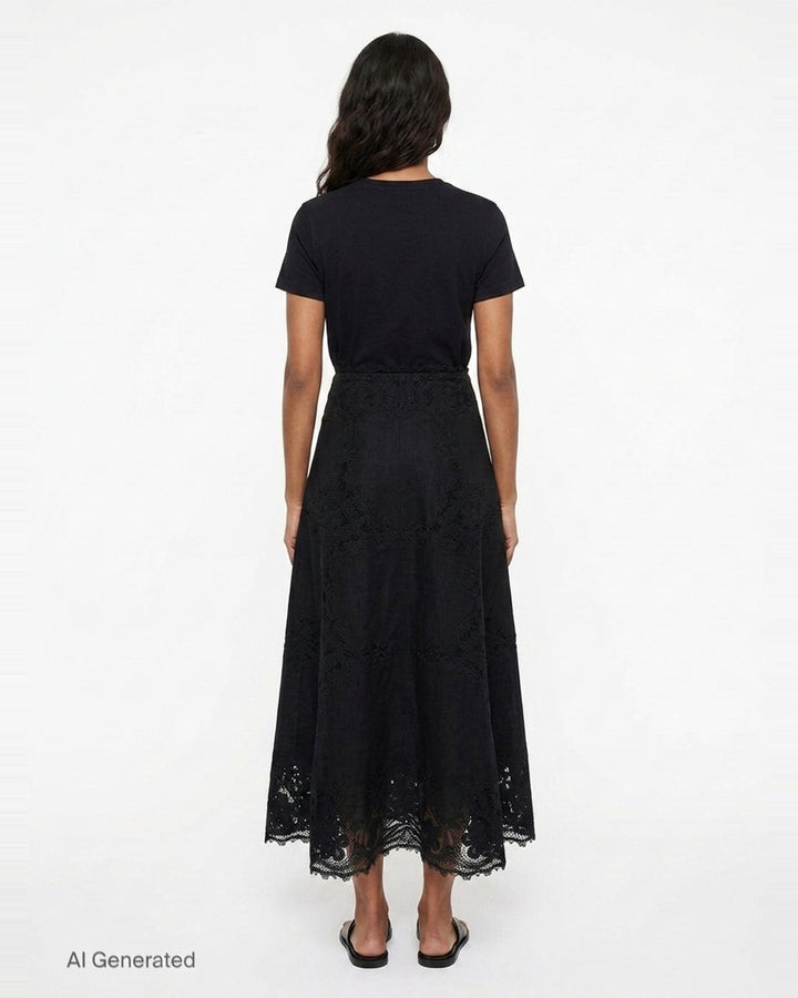 Fleur Linen Midi Skirt | Ulla Johnson | Club21 - back