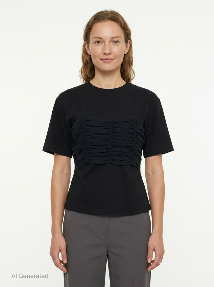 Mila Short Sleeve Cotton Top | Ulla Johnson | Club21 - front