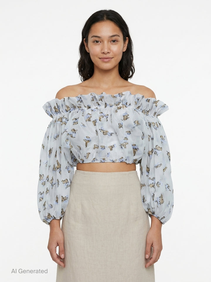 Ondine Off-Shoulder Organza Top | Ulla Johnson | Club21 - front