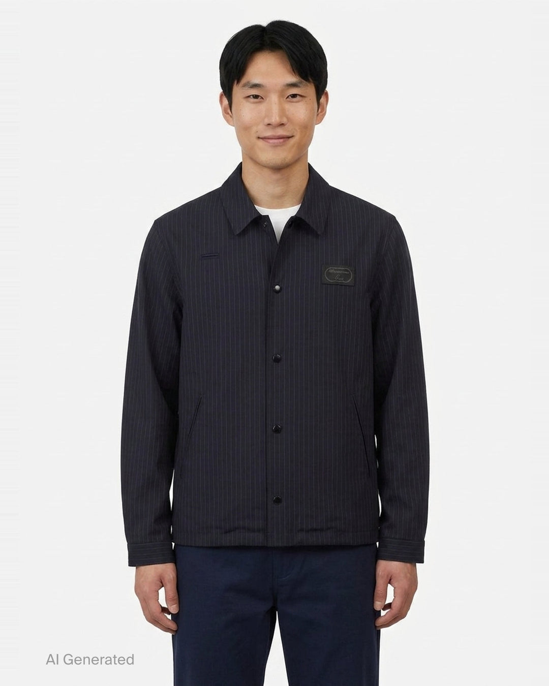 Pinstripe Button Down Jacket | Undercover | Club21 - front