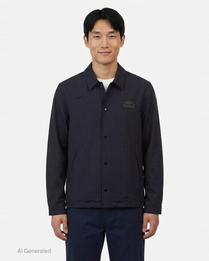 Pinstripe Button Down Jacket | Undercover | Club21 - front