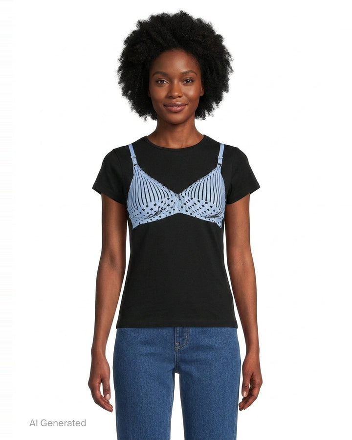 Bra Print Baby Tee | Vaquera | Club21 - front