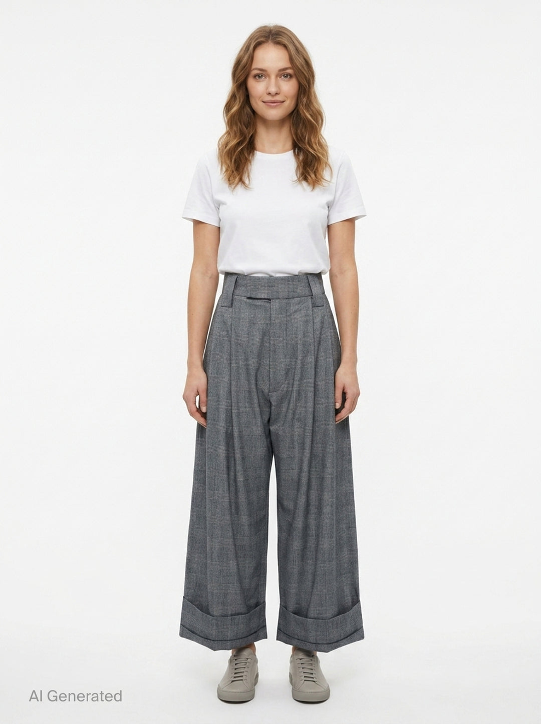 Wide Leg Plaid Trousers | Vaquera | Club21 - front