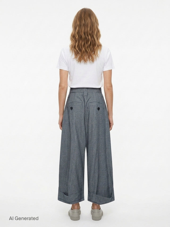 Wide Leg Plaid Trousers | Vaquera | Club21 - back