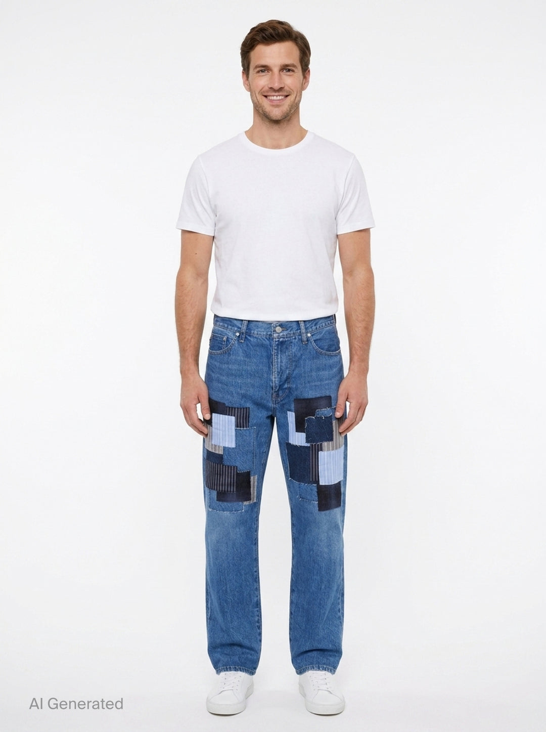 Baggy Patchwork Jeans | Vowels | Club21 - front