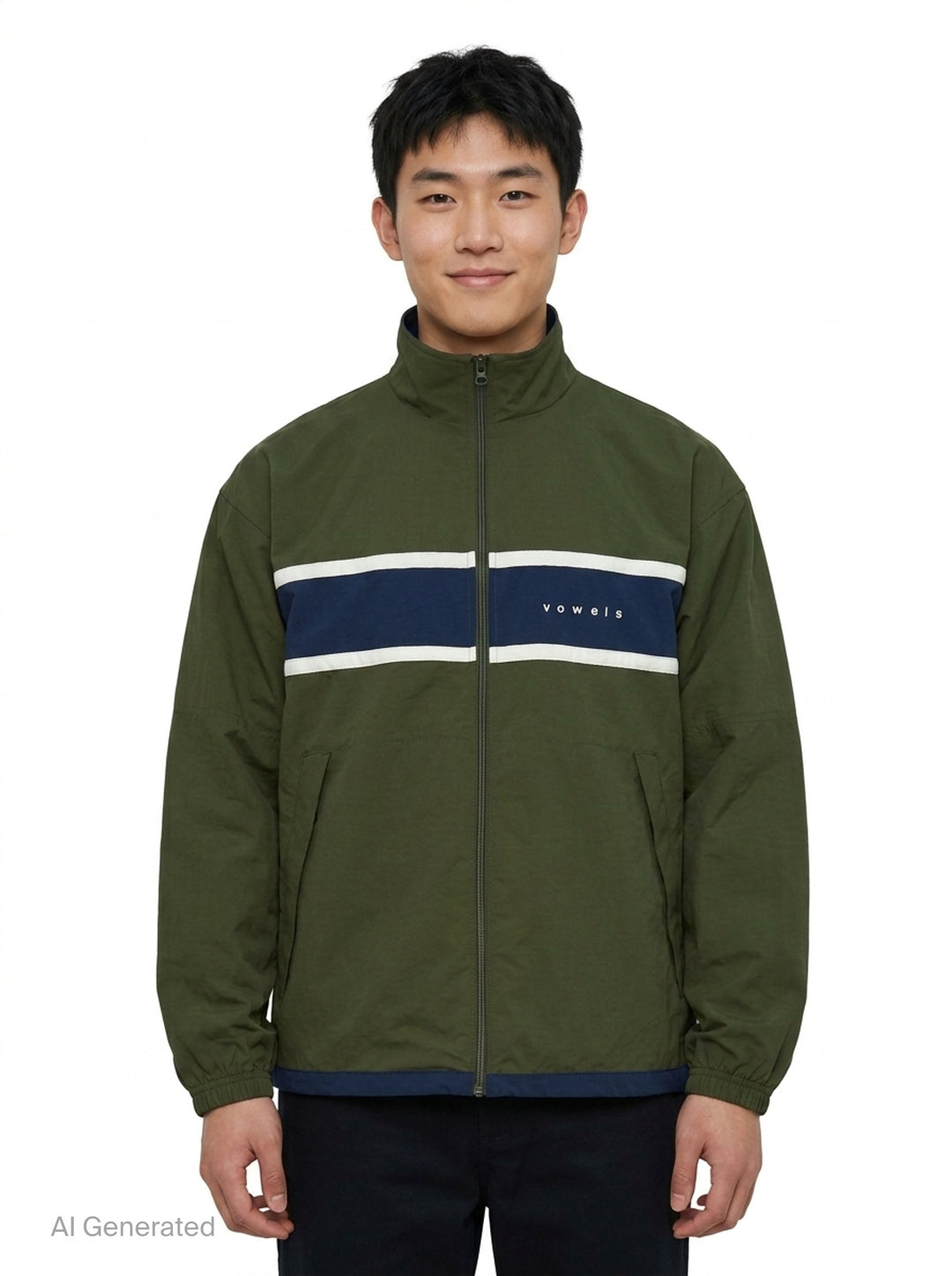 Paneled Nylon Jacket | Vowels | Club21 - front