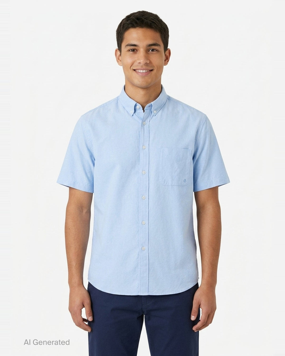 Short Sleeve Oxford Button Down Shirt | Vowels | Club21 - front