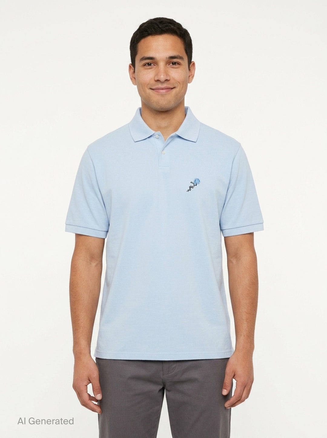 Short Sleeve Piqué Polo | Vowels | Club21 - front