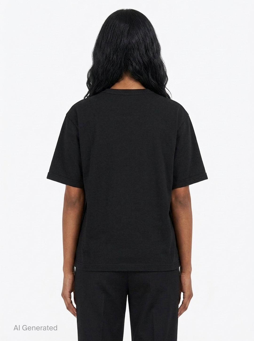 Black Logo Pin-Tucked Tee | We11done | Club21 - back